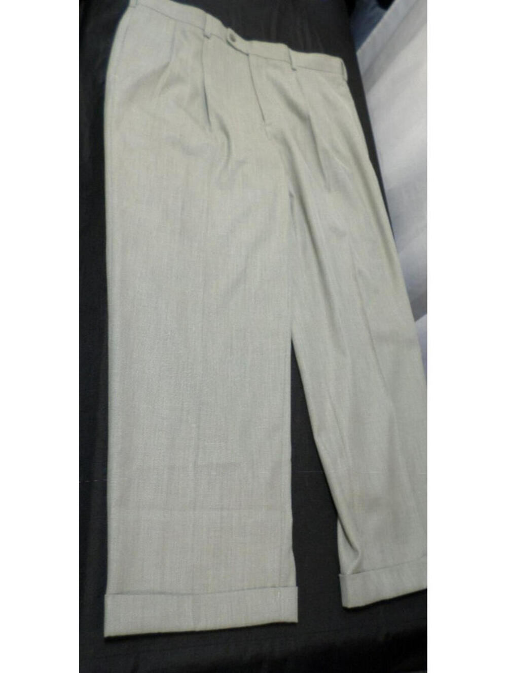 DESIGNER PERRY ELLIS PORTFOLIO POLY BLEND CASUAL WORK DRESS GRAY PANTS 38/32
